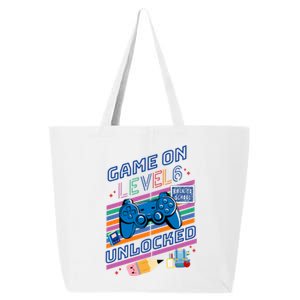 Game On Level 6 Unlocked 6Th Grader Back To School Gamer Gift 25L Jumbo Tote