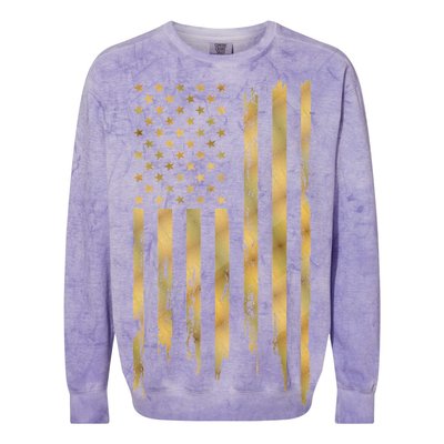 Gold American Flag Limited Addition  Colorblast Crewneck Sweatshirt