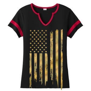 Gold American Flag Limited Addition  Ladies Halftime Notch Neck Tee