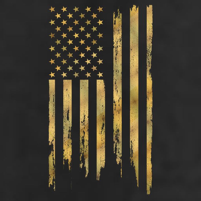 Gold American Flag Limited Addition  7 Panel Mesh Trucker Snapback Hat