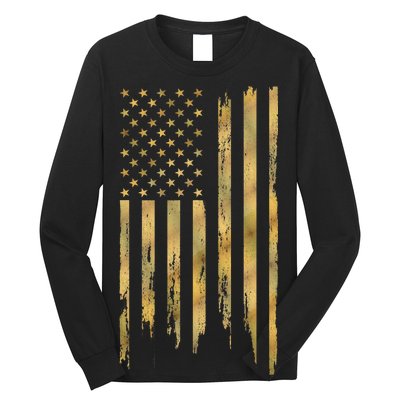 Gold American Flag Limited Addition  Long Sleeve Shirt