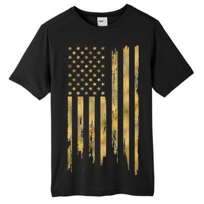 Gold American Flag Limited Addition  Tall Fusion ChromaSoft Performance T-Shirt