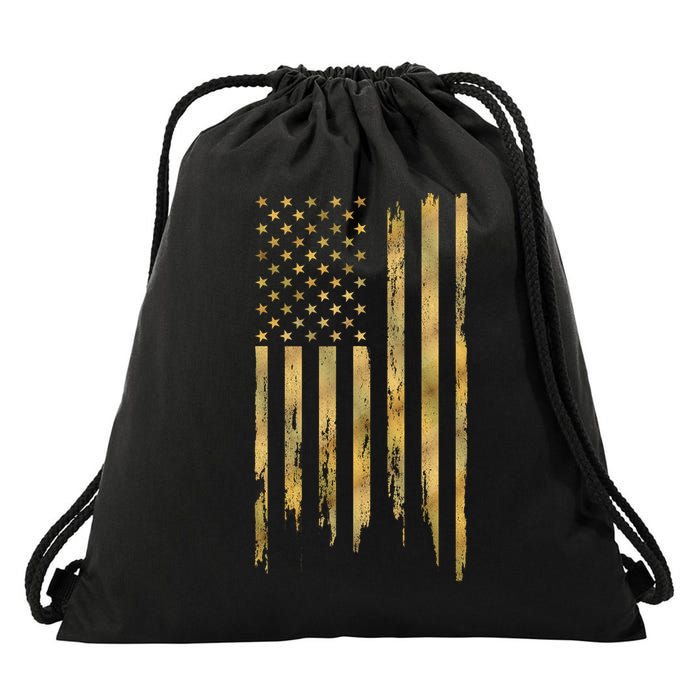 Gold American Flag Limited Addition  Drawstring Bag