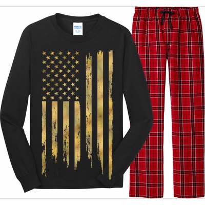 Gold American Flag Limited Addition  Long Sleeve Pajama Set