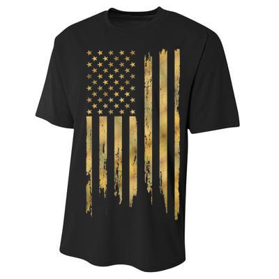 Gold American Flag Limited Addition  Performance Sprint T-Shirt