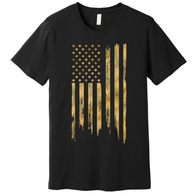 Gold American Flag Limited Addition  Premium T-Shirt