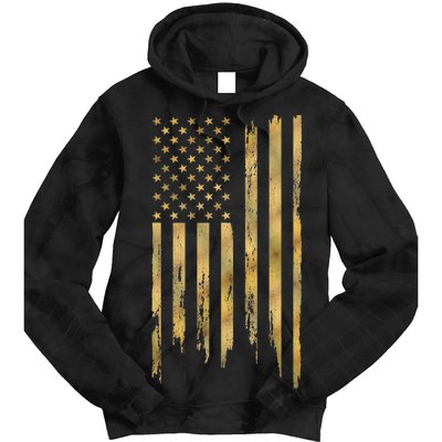 Gold American Flag Limited Addition  Tie Dye Hoodie