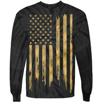 Gold American Flag Limited Addition  Tie-Dye Long Sleeve Shirt