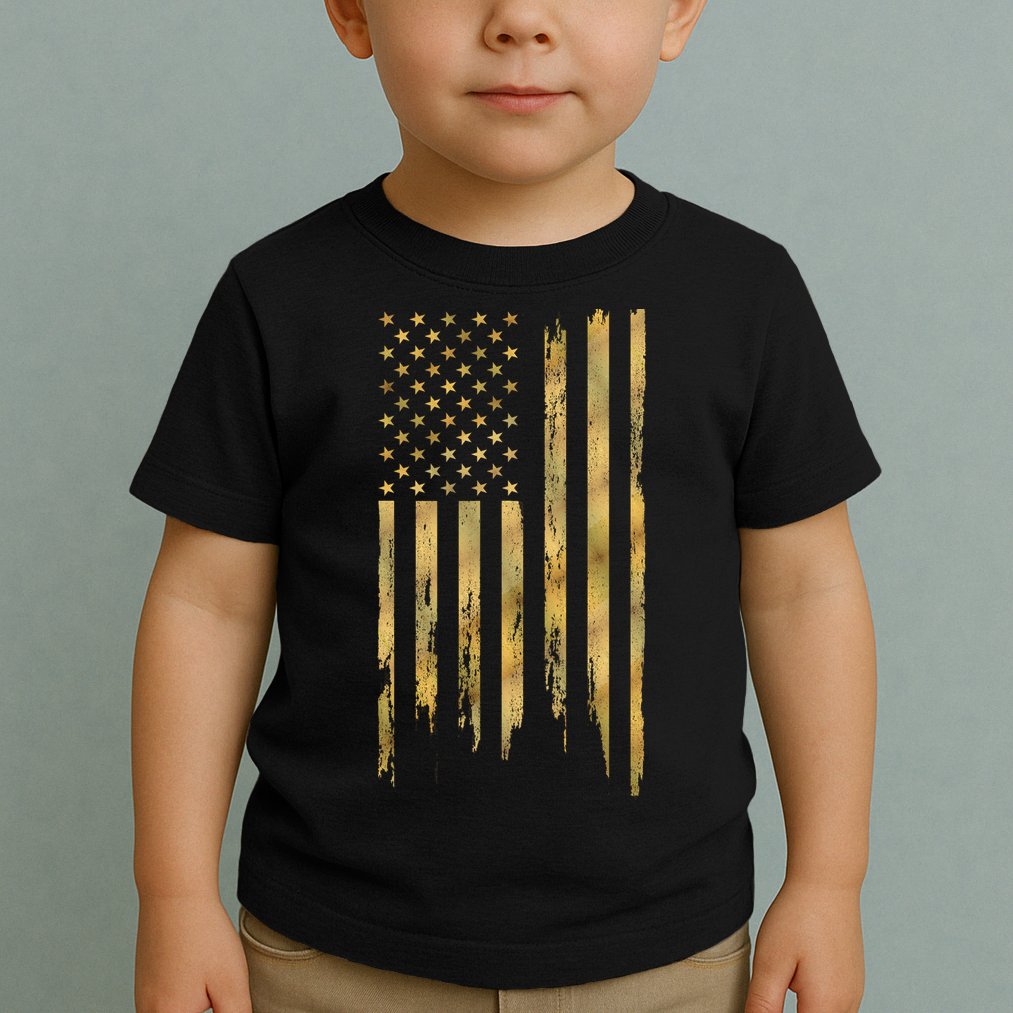 Gold American Flag Limited Addition  Toddler T-Shirt