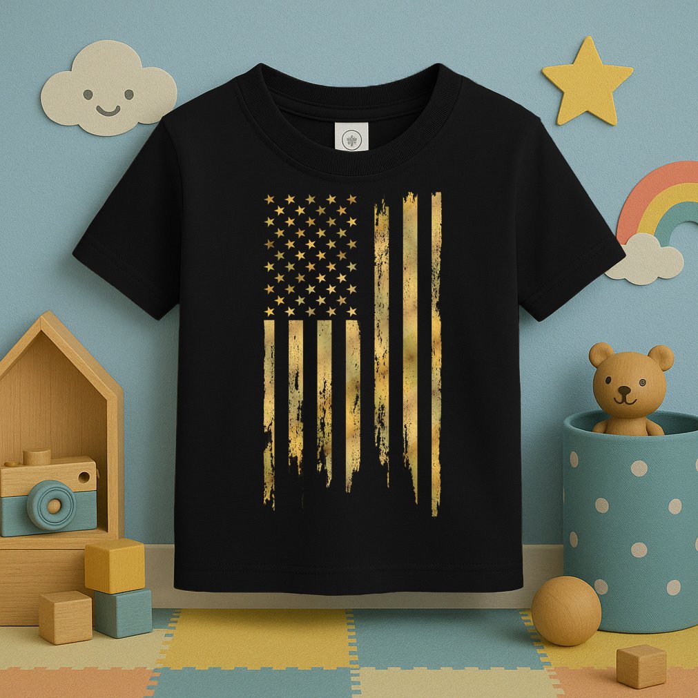 Gold American Flag Limited Addition  Toddler T-Shirt