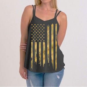 Gold American Flag Limited Addition  Women's Strappy Tank