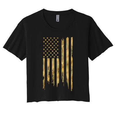 Gold American Flag Limited Addition  Crop Top