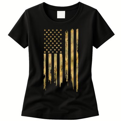 Gold American Flag Limited Addition  Womens T-Shirt