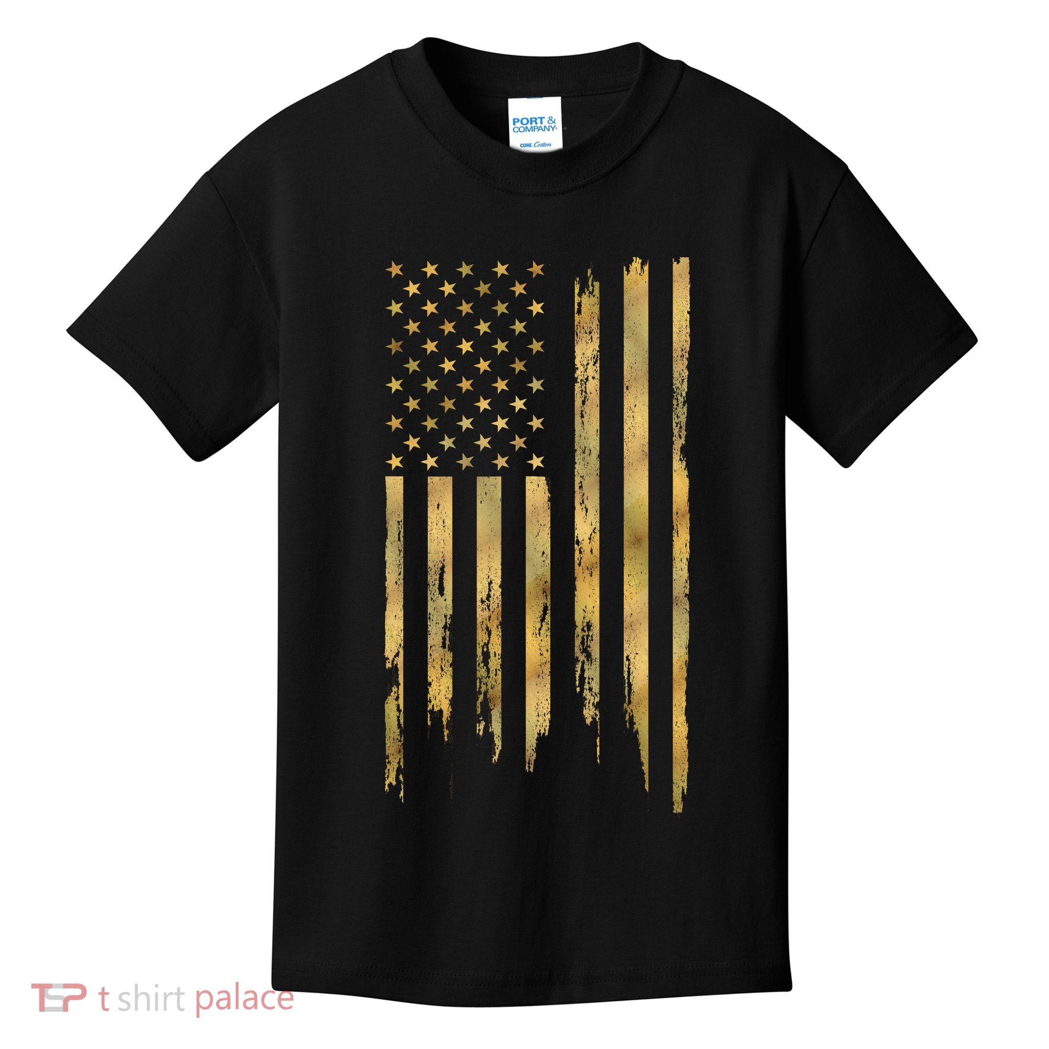 Gold American Flag Limited Addition  Kids T-Shirt