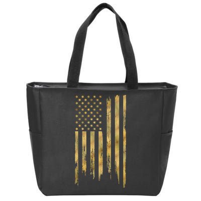 Gold American Flag Limited Addition  Zip Tote Bag