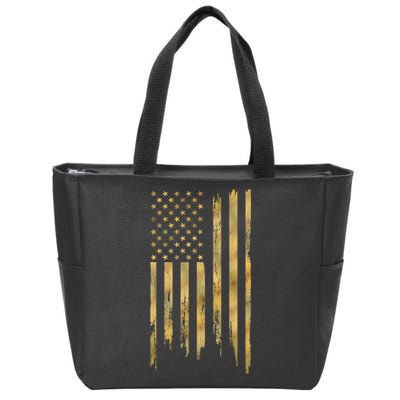 Gold American Flag Limited Addition  Zip Tote Bag