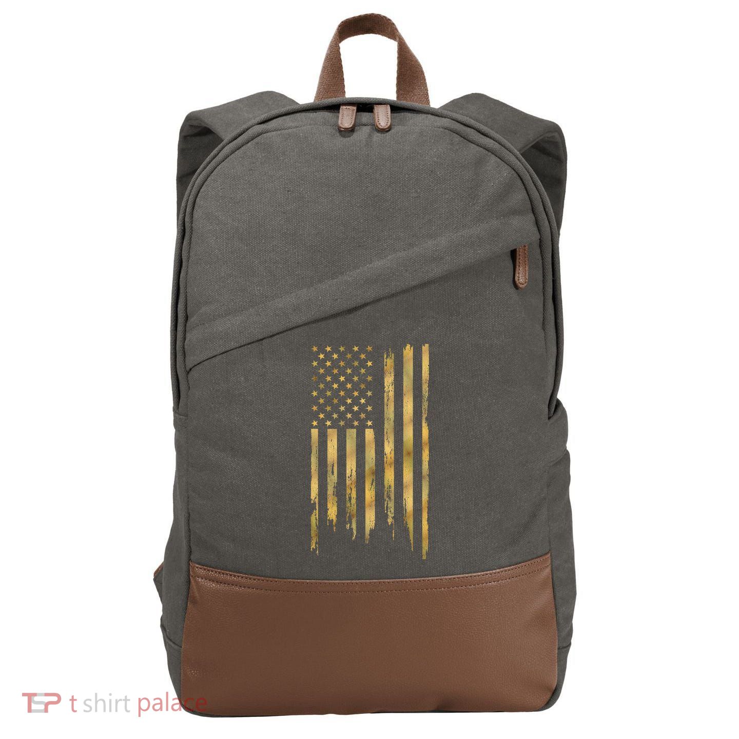 Gold American Flag Limited Addition  Cotton Canvas Backpack