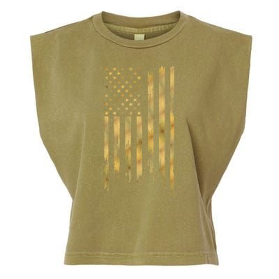 Gold American Flag Limited Addition  Garment-Dyed Women's Muscle Tee
