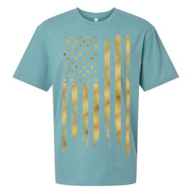 Gold American Flag Limited Addition  Sueded Cloud Jersey T-Shirt