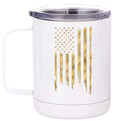 Gold American Flag Limited Addition  12 oz Stainless Steel Tumbler Cup