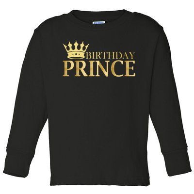 Gold Birthday Prince Limited Edition Toddler Long Sleeve Shirt