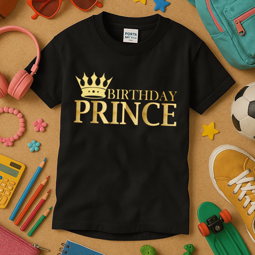 Gold Birthday Prince Limited Edition Kids T-Shirt