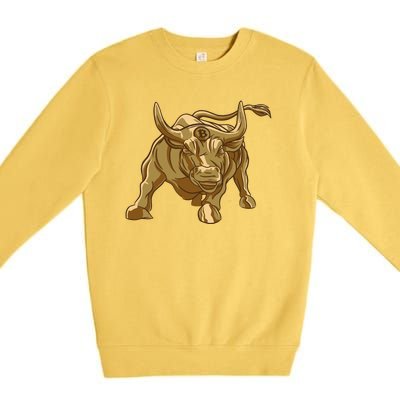 Gold Bitcoin Bull Premium Crewneck Sweatshirt