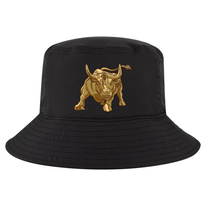 Gold Bitcoin Bull Cool Comfort Performance Bucket Hat