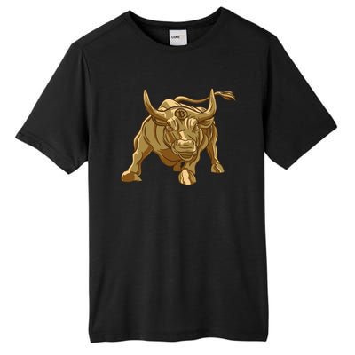 Gold Bitcoin Bull Tall Fusion ChromaSoft Performance T-Shirt