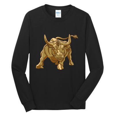 Gold Bitcoin Bull Tall Long Sleeve T-Shirt