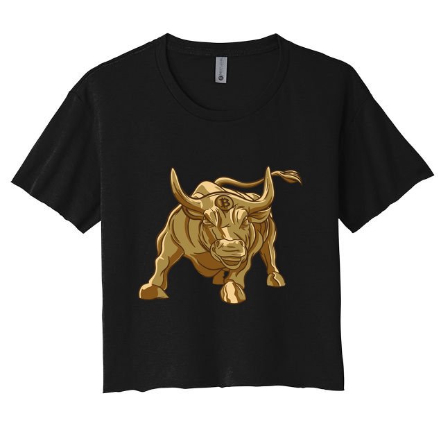 Gold Bitcoin Bull Crop Top