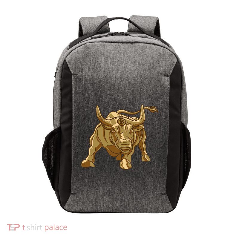 Gold Bitcoin Bull Vector Backpack