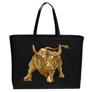 Gold Bitcoin Bull Cotton Canvas Jumbo Tote