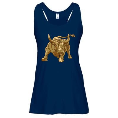 Gold Bitcoin Bull Ladies Essential Flowy Tank