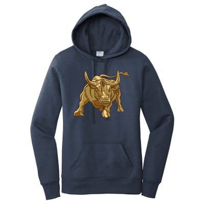 Gold Bitcoin Bull Women's Pullover Hoodie