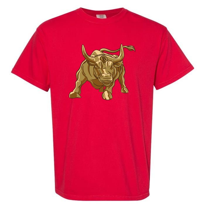 Gold Bitcoin Bull Garment-Dyed Heavyweight T-Shirt