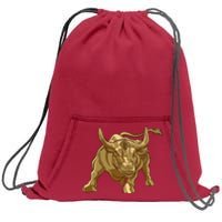 Gold Bitcoin Bull Sweatshirt Cinch Pack Bag