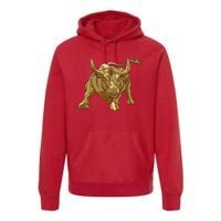 Gold Bitcoin Bull Premium Hoodie