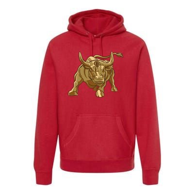 Gold Bitcoin Bull Premium Hoodie