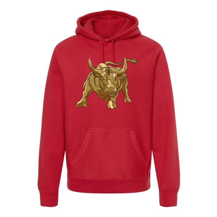 Gold Bitcoin Bull Premium Hoodie