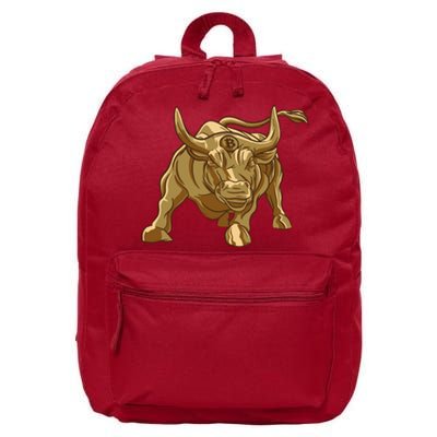 Gold Bitcoin Bull 16 in Basic Backpack