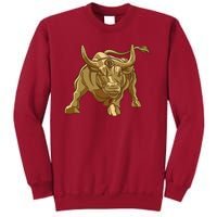 Gold Bitcoin Bull Tall Sweatshirt