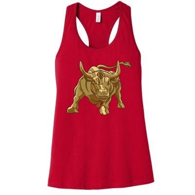 Gold Bitcoin Bull Women's Racerback Tank