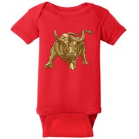 Gold Bitcoin Bull Baby Bodysuit