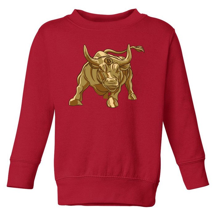 Gold Bitcoin Bull Toddler Sweatshirt