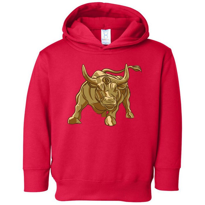 Gold Bitcoin Bull Toddler Hoodie