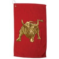 Gold Bitcoin Bull Golf Towel
