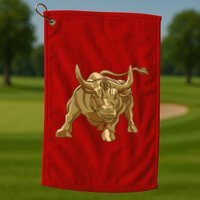 Gold Bitcoin Bull Golf Towel
