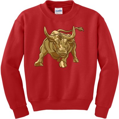 Gold Bitcoin Bull Kids Sweatshirt