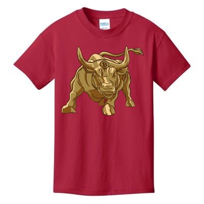 Gold Bitcoin Bull Kids T-Shirt